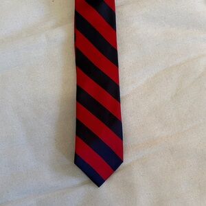 Izod Bold Red and Blue Diagonal Striped Silk Tie